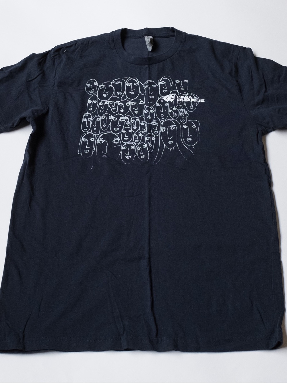 Gildan Navy Short Sleeve Crewneck T-Shirt with White Faces Graphic